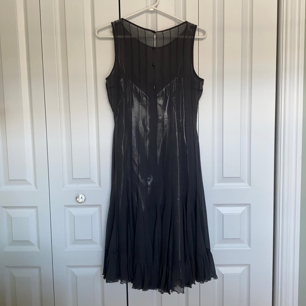 EUC Rickie Freeman for Teri Jon Pewter dress - Picture 3 of 16